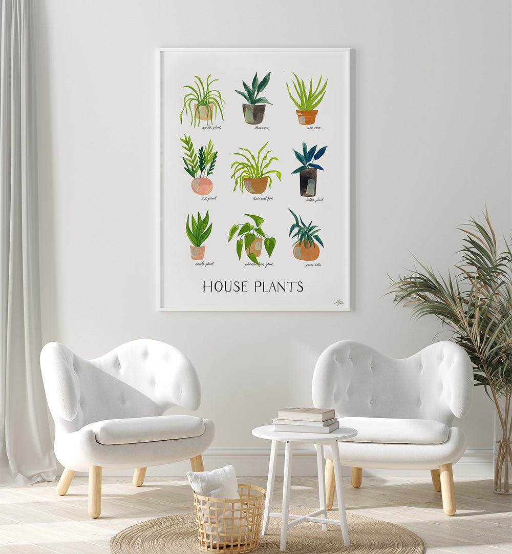 HOUSEPLANTS , FLORAL FLOWER PAINTINGS