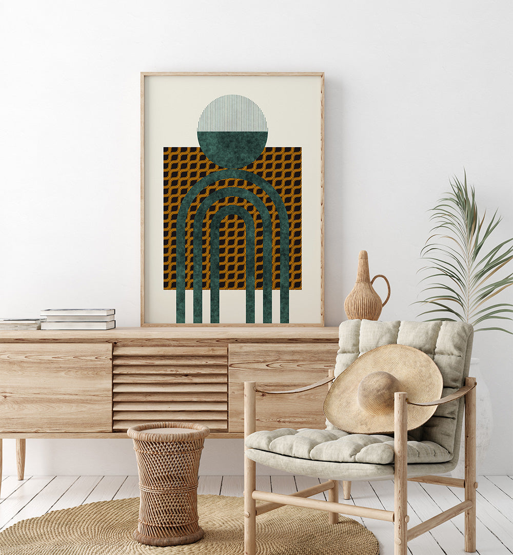 TEXTURED MID CENTURY COMPOSITION 5  , GEOMETRIC ART PRINTS
