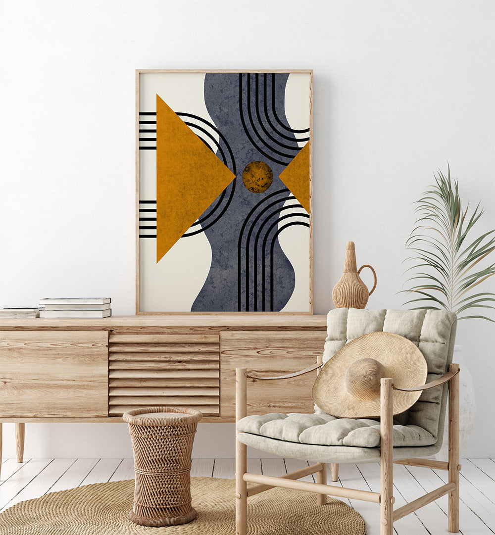 TEXTURED MID CENTURY COMPOSITION 3 ,  GEOMETRIC ART PRINTS