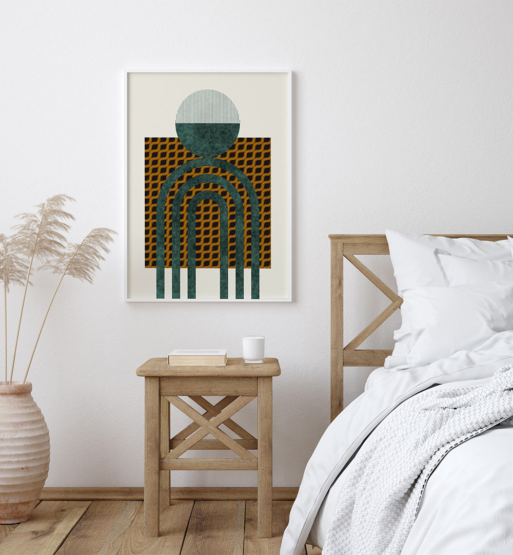 TEXTURED MID CENTURY COMPOSITION 5  , GEOMETRIC ART PRINTS