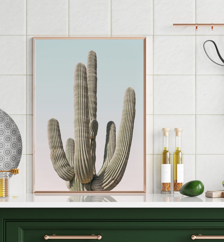 SAGUARO, BEACH PAINTINGS showcase a stunning saguaro cactus art piece, perfect for enhancing your home decor.