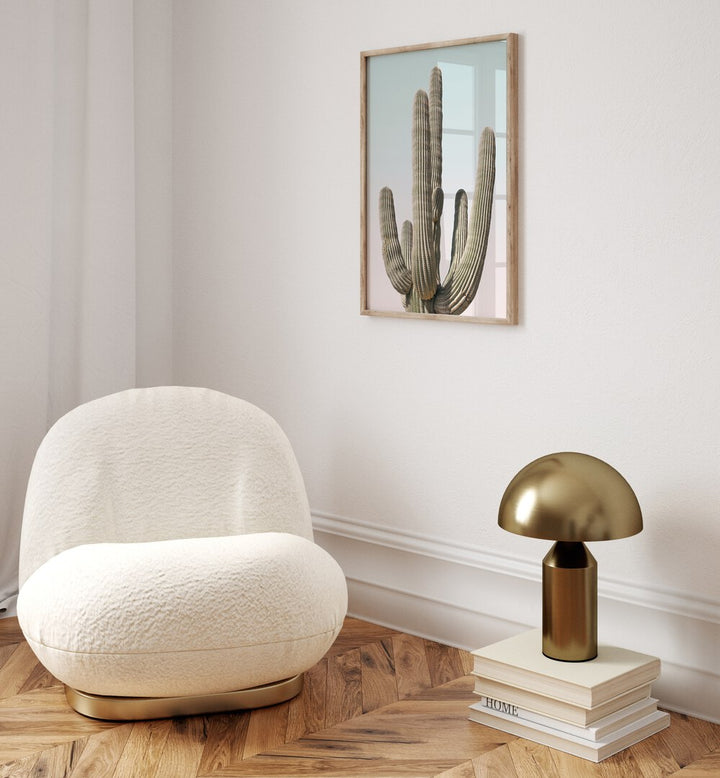 Stylish living room featuring SAGUARO, BEACH PAINTINGS, complemented by modern decor and cozy armchair.