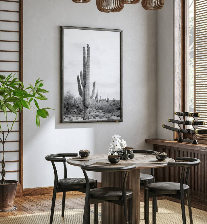 Stylish SAGUARO BAW, BEACH PAINTINGS decorates a modern dining space, perfect for adventure lovers.
