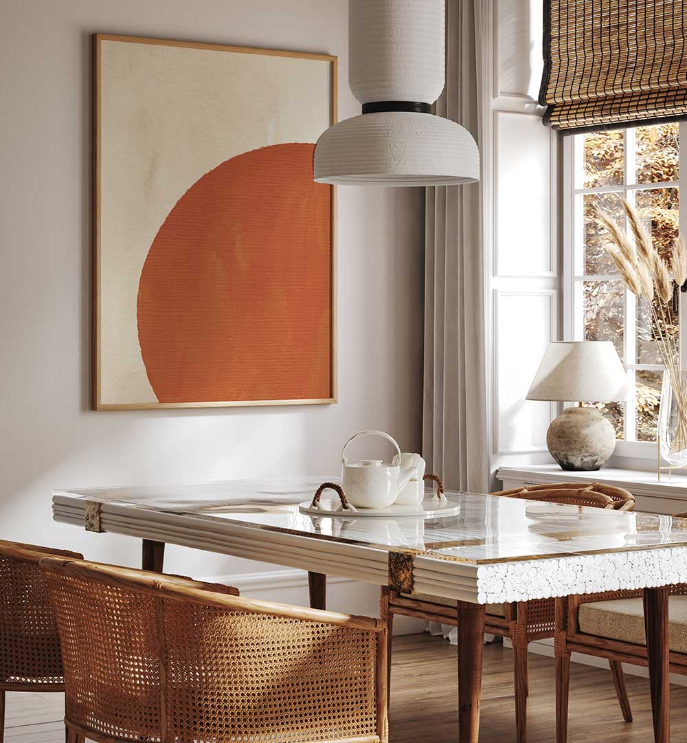 BURNT ORANGE II, BOHO ART PAINTINGS