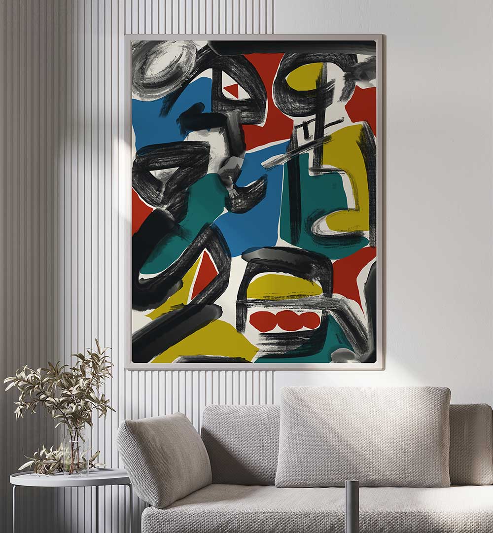 BLACK BRUSHSTROKES BLOCKS , ABSTRACT PAINTINGS