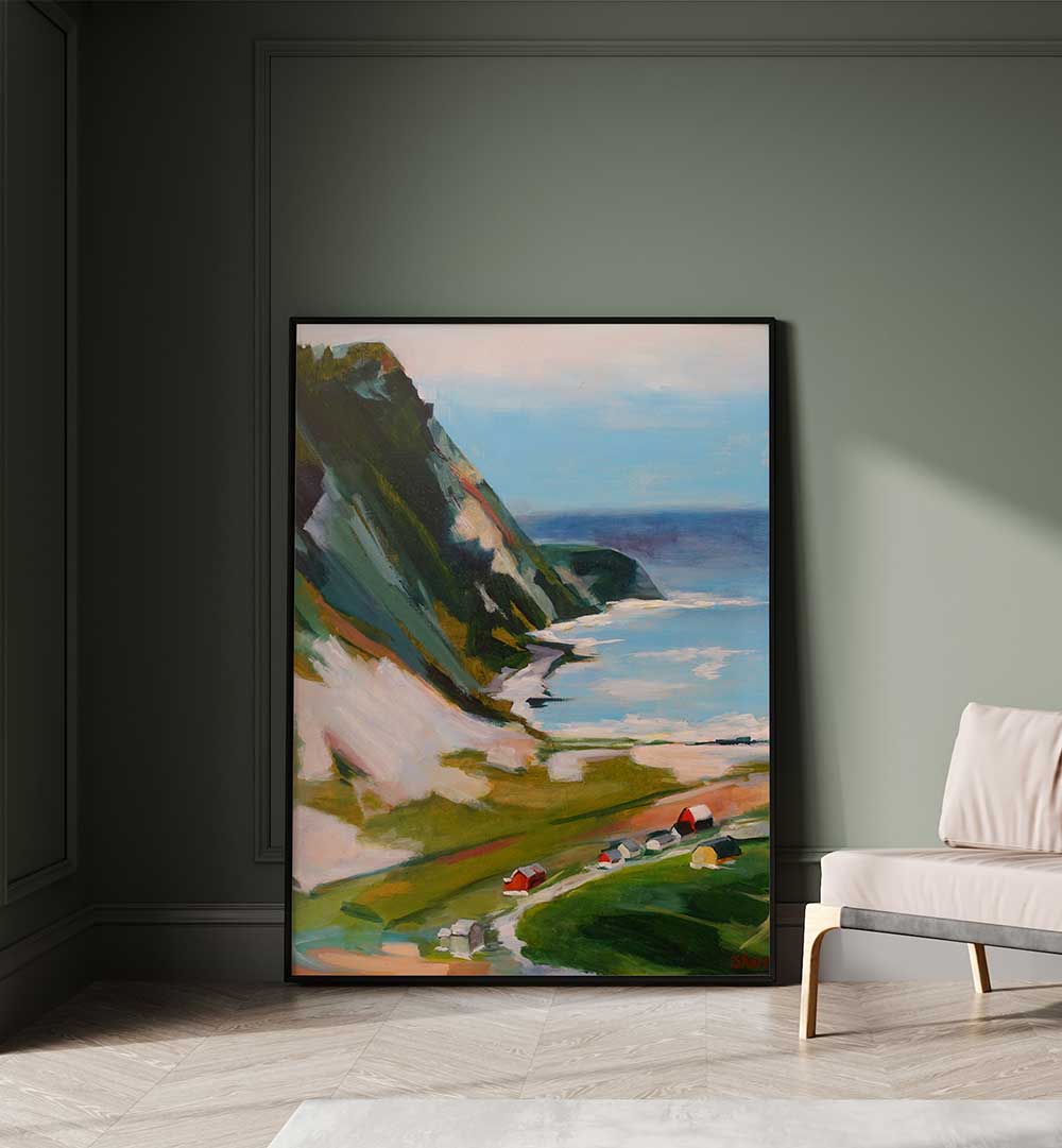 NORWEGIAN TOWN , LANDSCAPE PAINTINGS