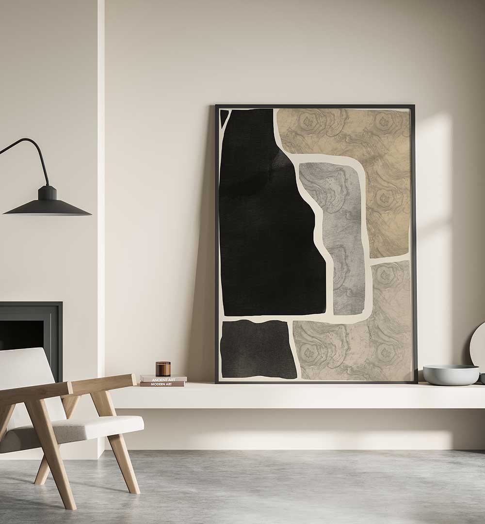 BLACK ABSTRACT MOSAIC , ABSTRACT PAINTINGS