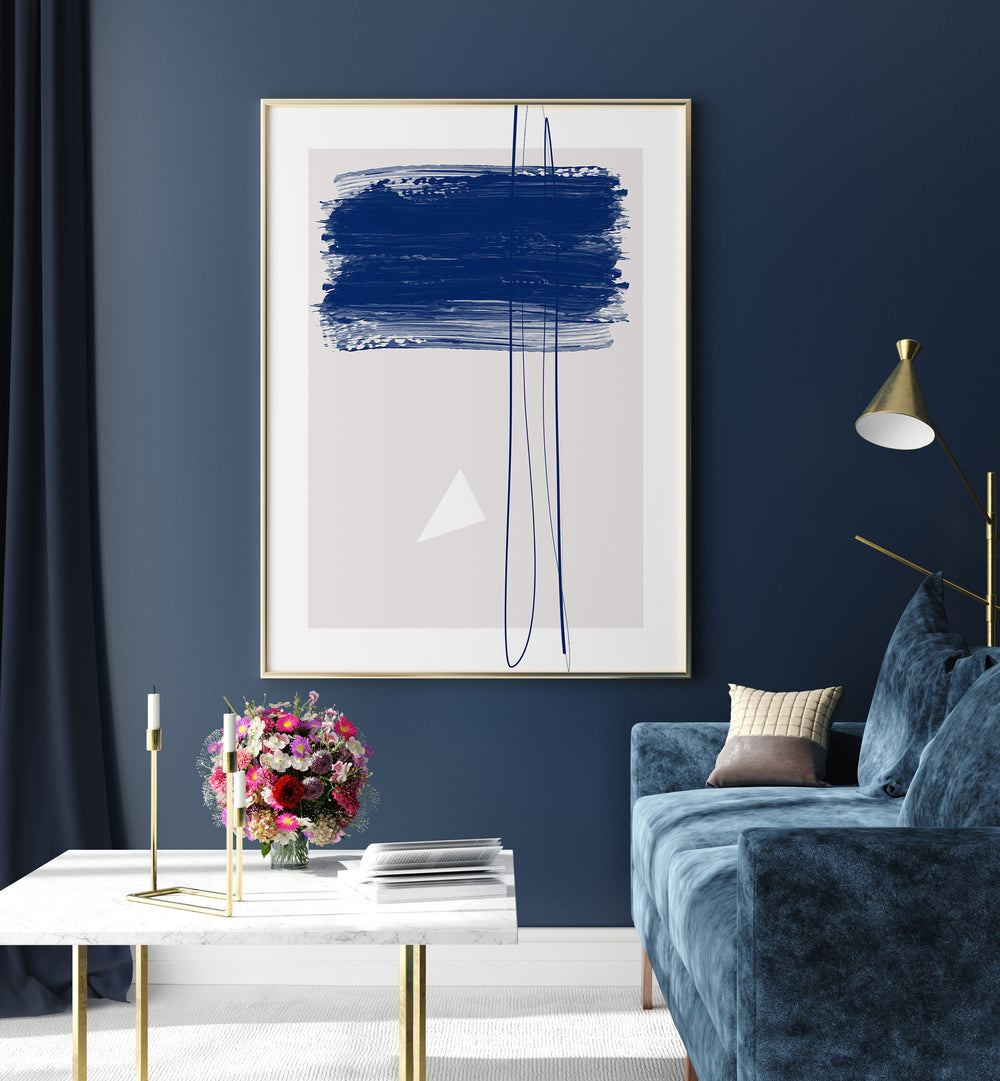Enhance your space with BLUE BRUSH STROKES, ABSTRACT PAINTINGS by Elena Ristova, a stunning expression of creativity.