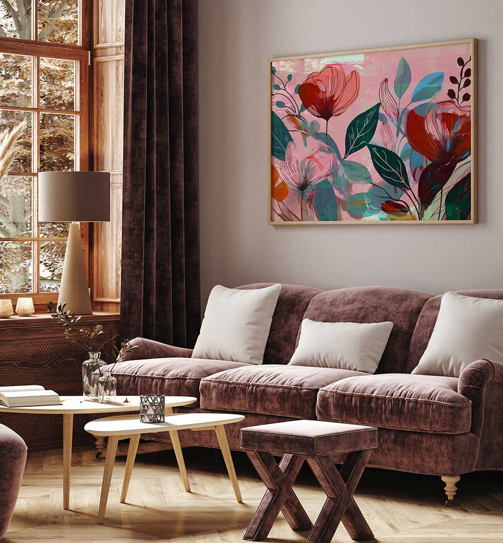FLOWERS GARDEN I , FLORAL FLOWER PAINTINGS