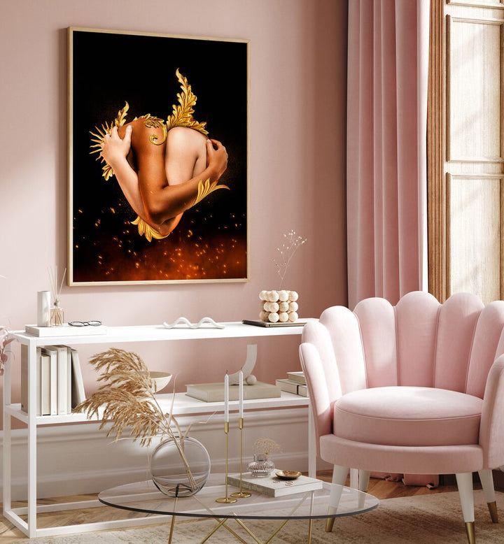 Stylish living room featuring the ONLY ONE, ALTERED ART PRINTS, adding elegance to home decor.