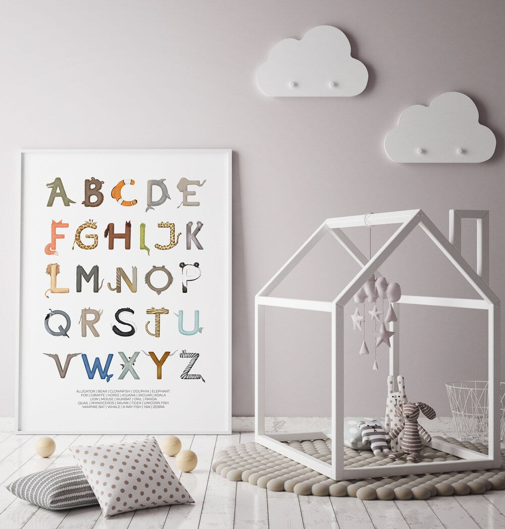 ANIMAL LETTERS ABC , KIDS ROOM ART PRINTS