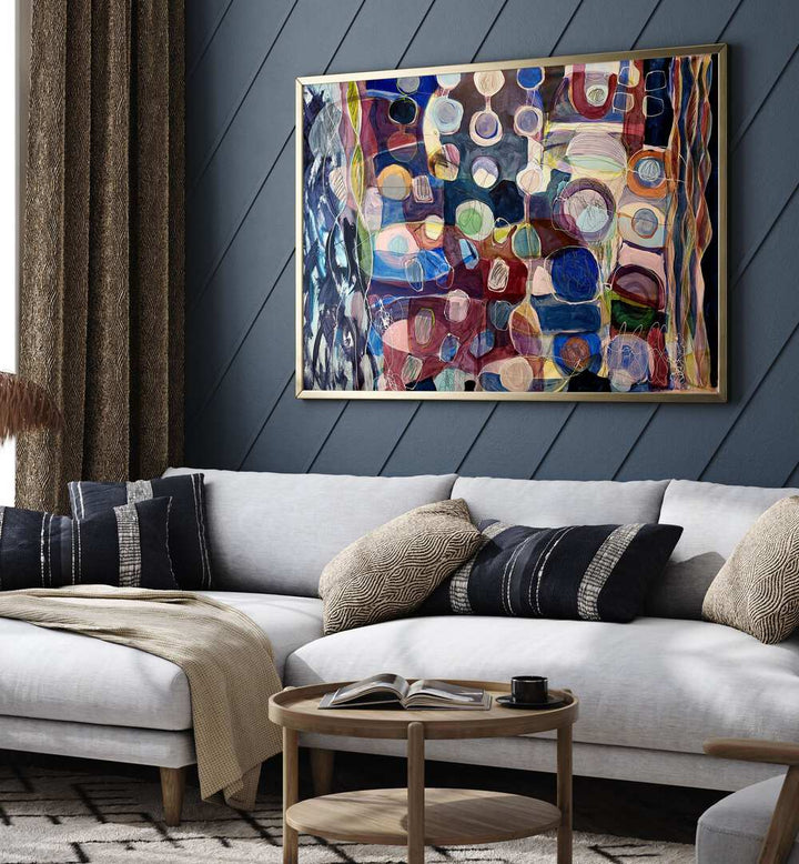 Elevate your decor with ELEMENTS ORGANISEES I, ABSTRACT PAINTINGS, showcasing vibrant colors and dynamic brush strokes.
