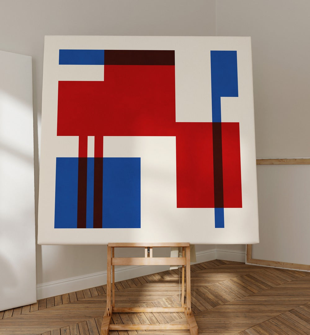 Vibrant COLORFUL SEVEN, GEOMETRIC ART PRINTS showcasing bold shapes and colors, perfect for creative expression.