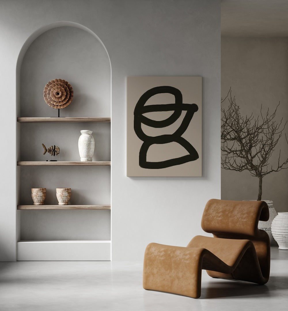 Stylish MINIMALIST LINE ART, ABSTRACT PAINTINGS enhance decor with elegance and simplicity in a modern living space.