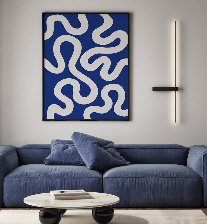 Stunning UNDULATING CURVES III, ABSTRACT PAINTINGS displayed in a modern living room, enhancing the space's elegance.