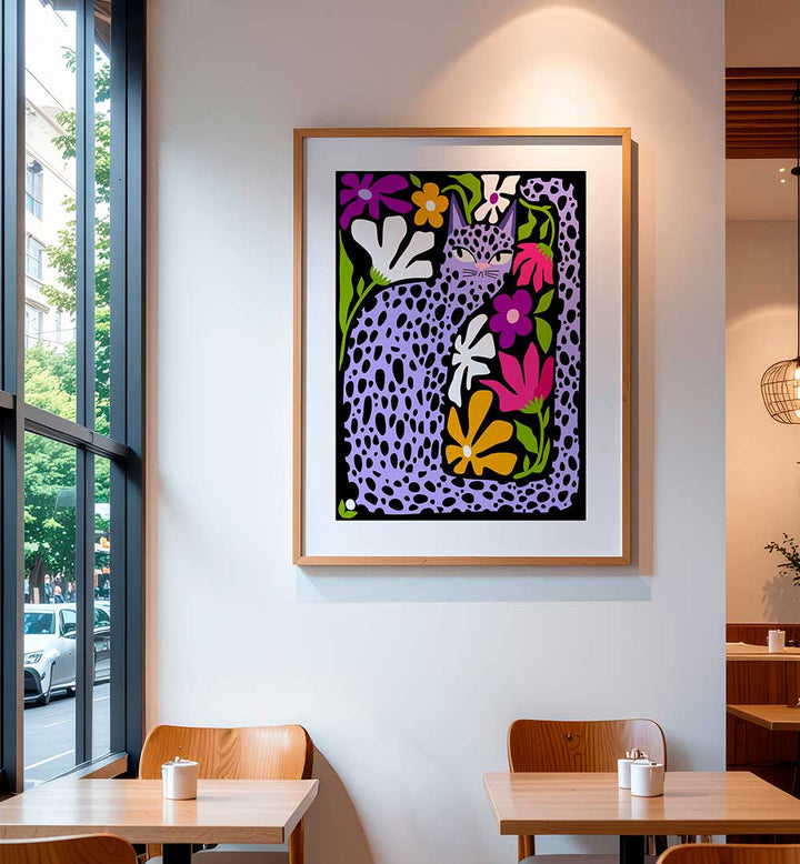 PURPLE CAT IN HIDING , FASHION POSTERS