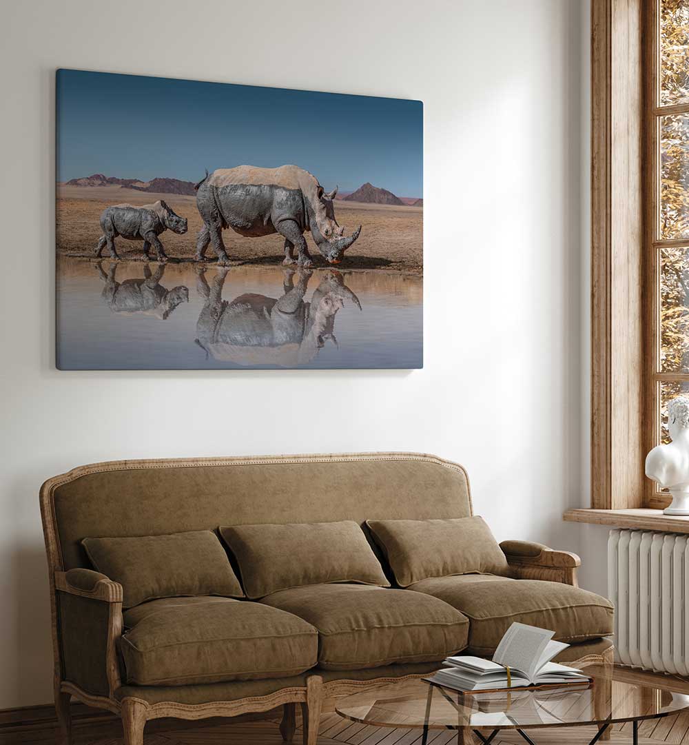 RHINOS WALK , PHOTOGRAPHY PRINTS