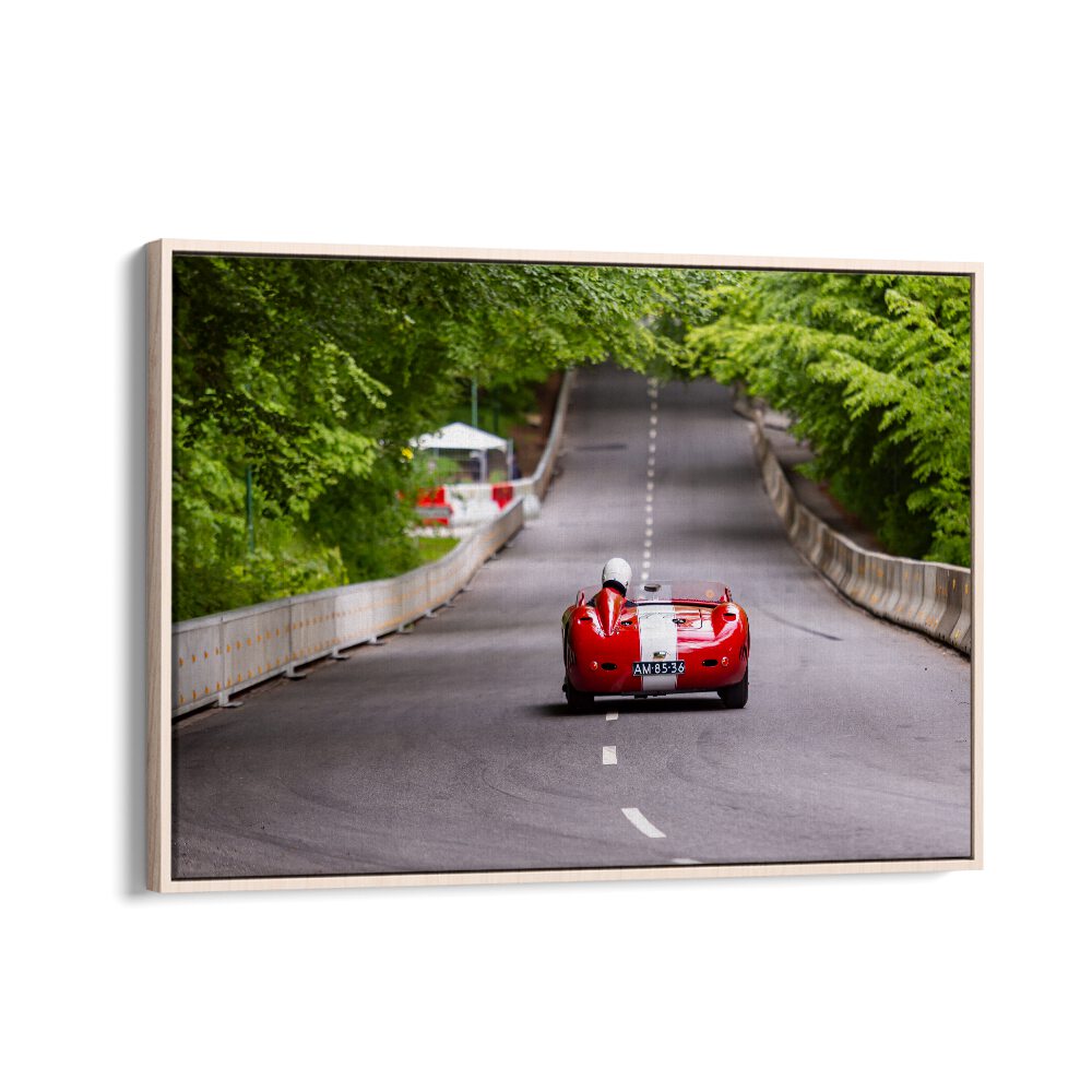 1957 maserati 450s racing car poster in Oak Wood Floater Frame