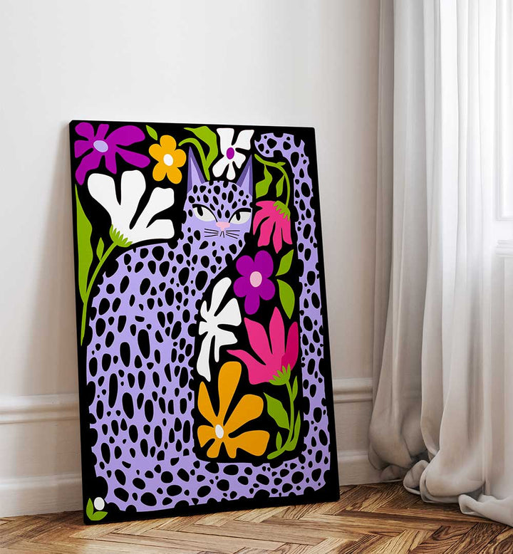 PURPLE CAT IN HIDING , FASHION POSTERS