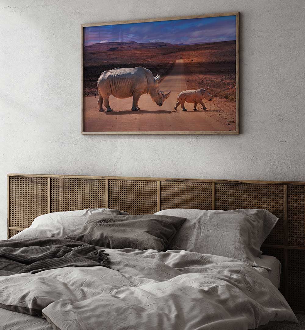 RHINOS CROSSING , PHOTOGRAPHY PRINTS