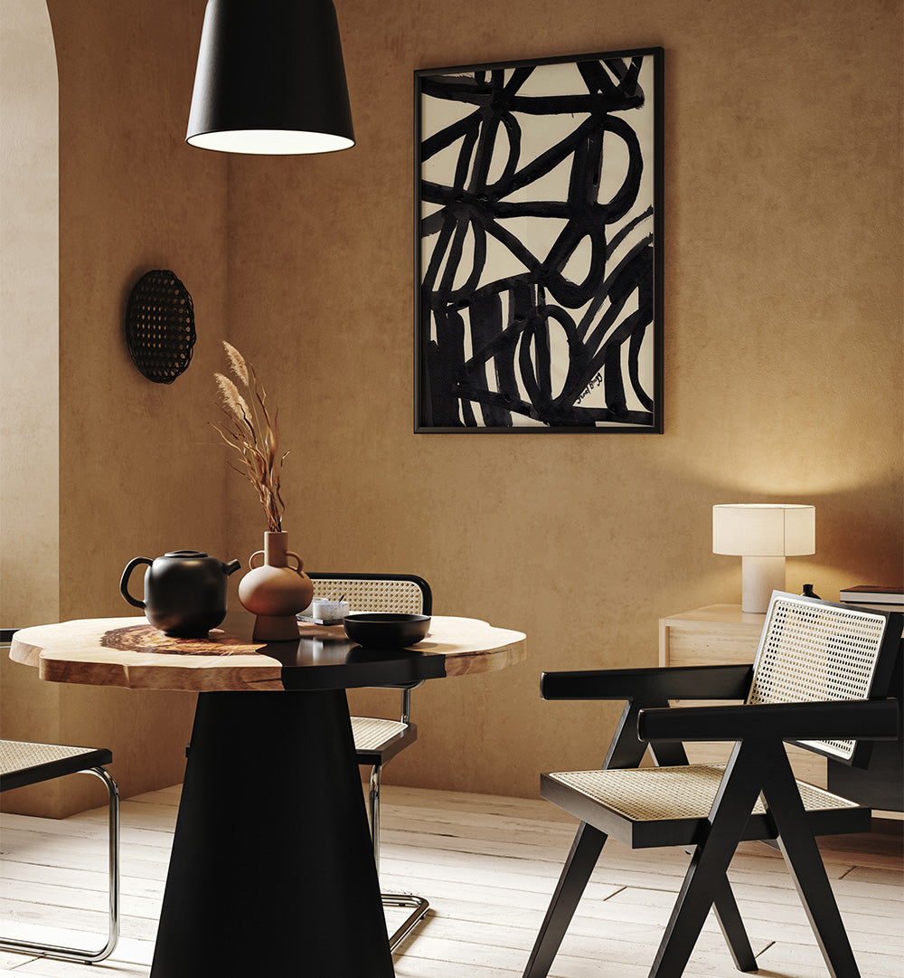 SHAPES AND LINES IN INK II ,ABSTRACT PAINTINGS