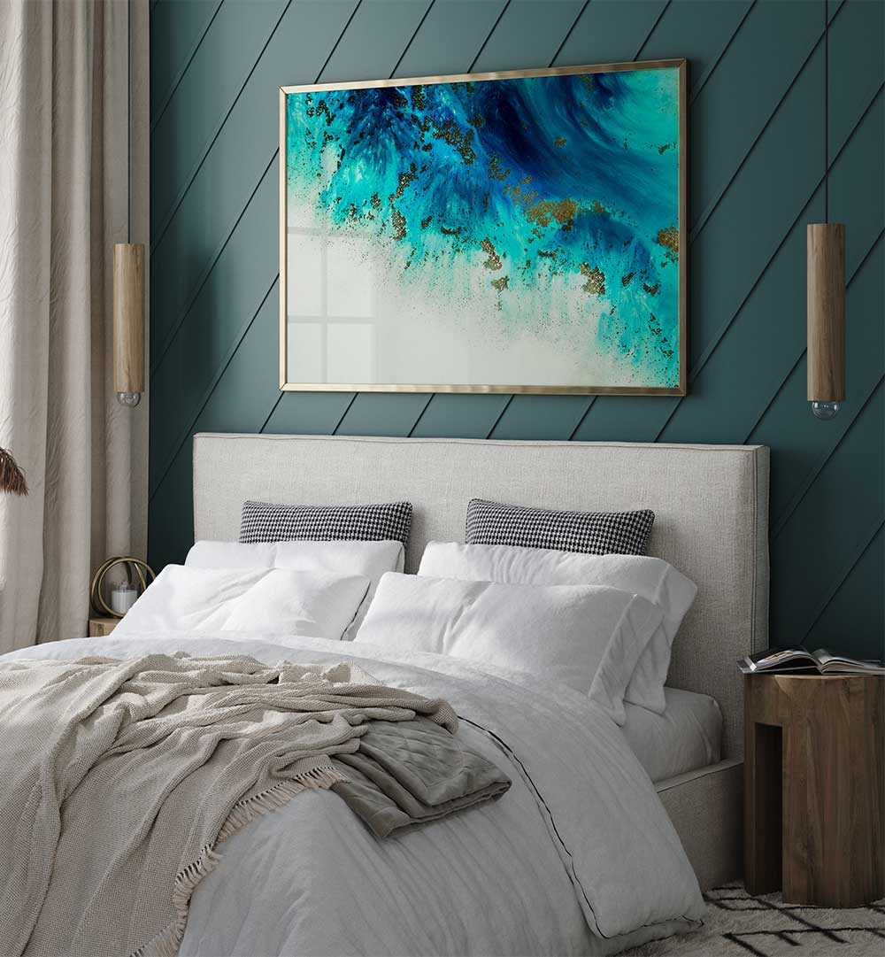 Stunning ABSTRACT OCEAN painting adds vibrant beauty to your space, perfect for modern home decor.