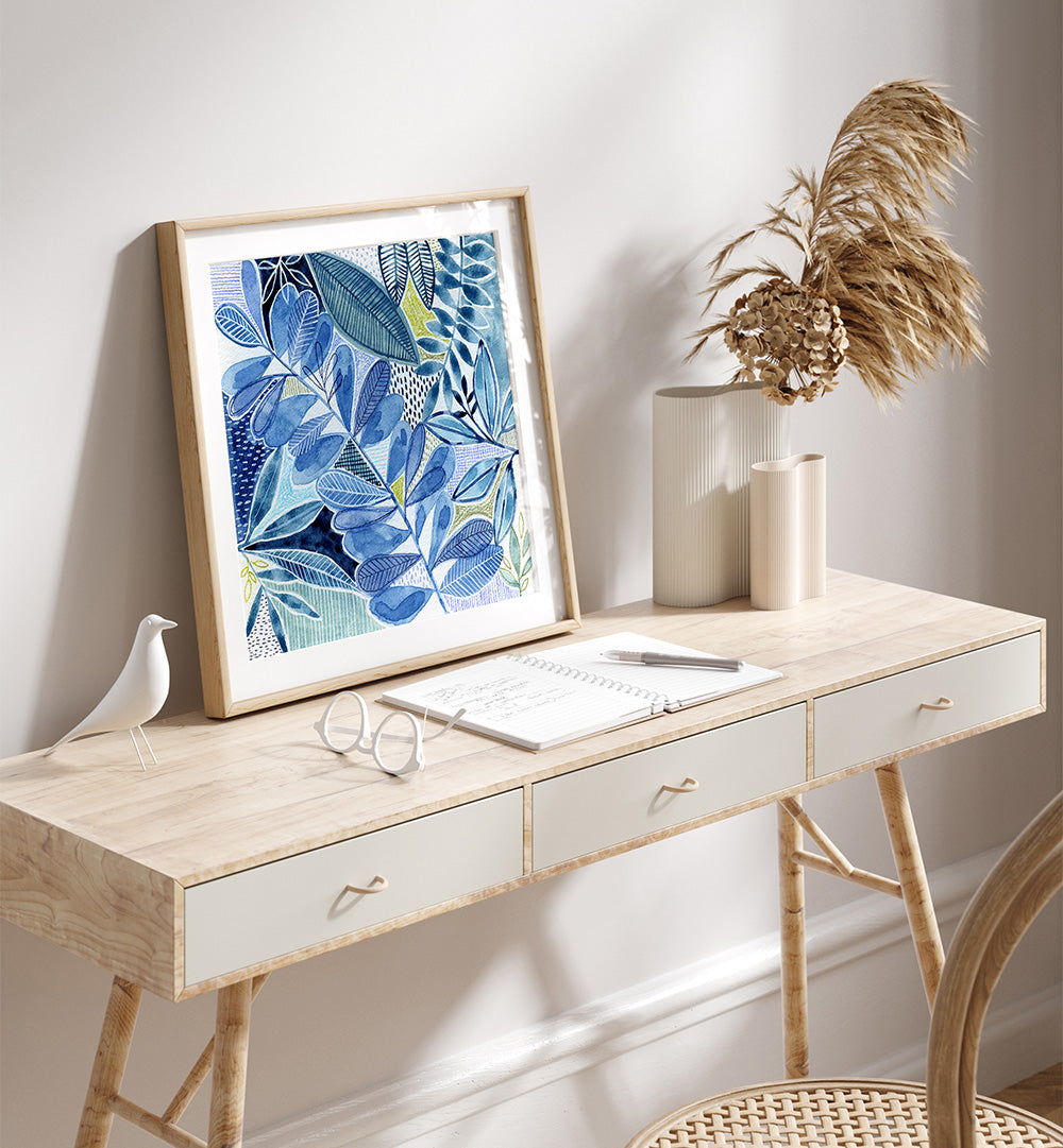 LAYERED BOTANICAL WATERCOLOUR V , FLORAL FLOWER PAINTINGS