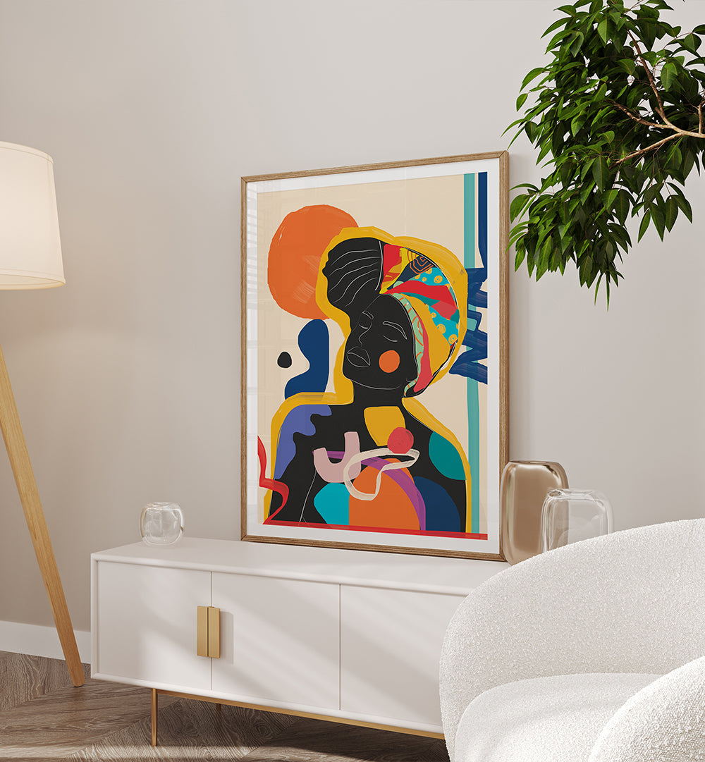 MODERN ABSTRACT WOMAN III , POP ART PAINTINGS