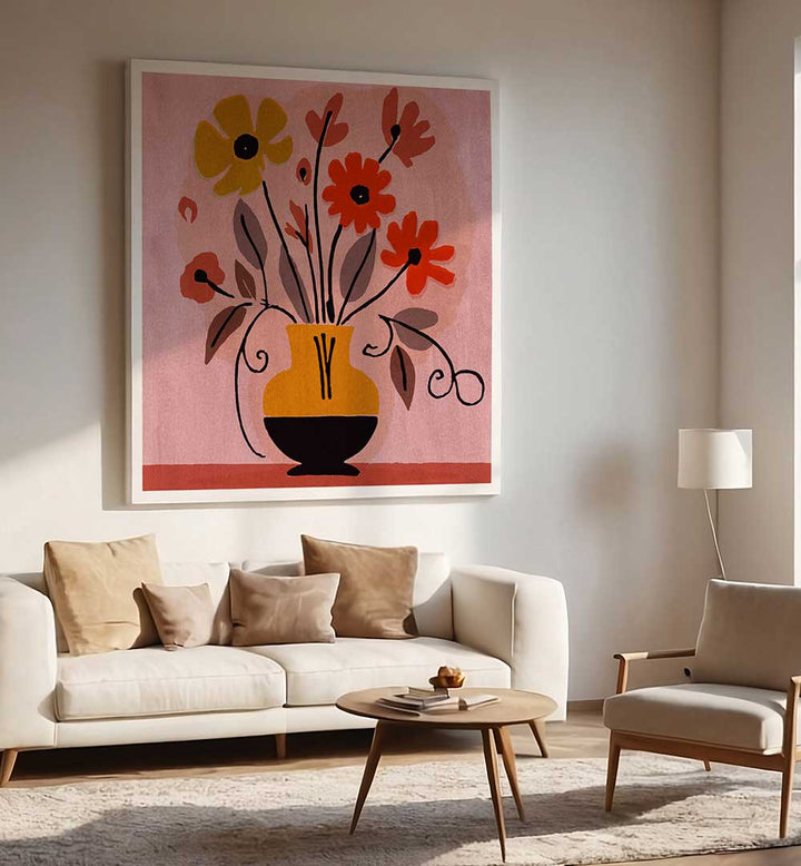 GOLDEN BOUQUET IN BLOOM , FLORAL FLOWER PAINTINGS