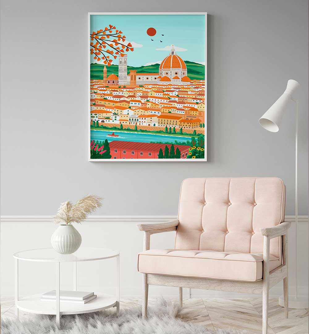 FLORENCE CITYSCAPE , TRAVEL POSTERS