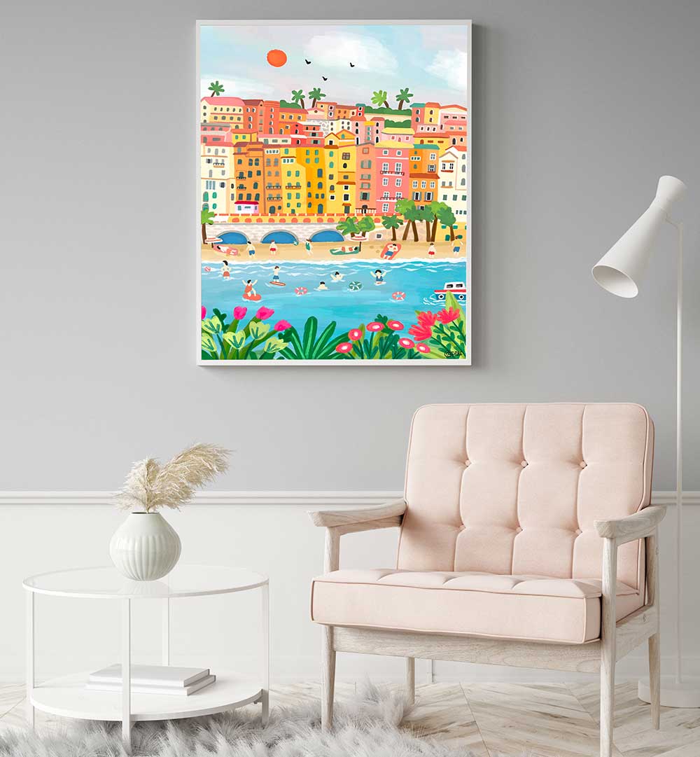 SUMMER IN MENTON , TRAVEL POSTERS