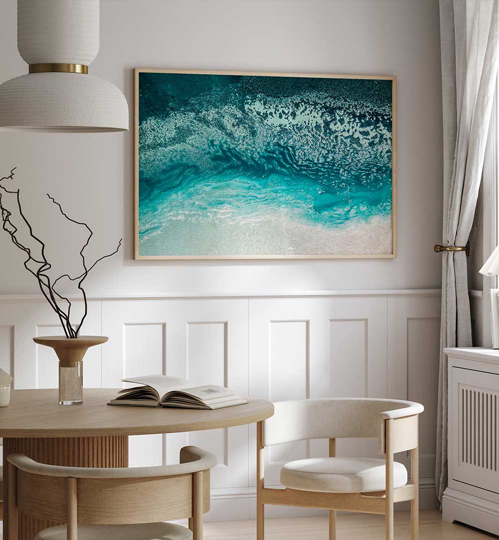 Blue Aqua Floating Abstract Paintings enhance modern spaces with vibrant colors and fluid designs, perfect for tranquility.