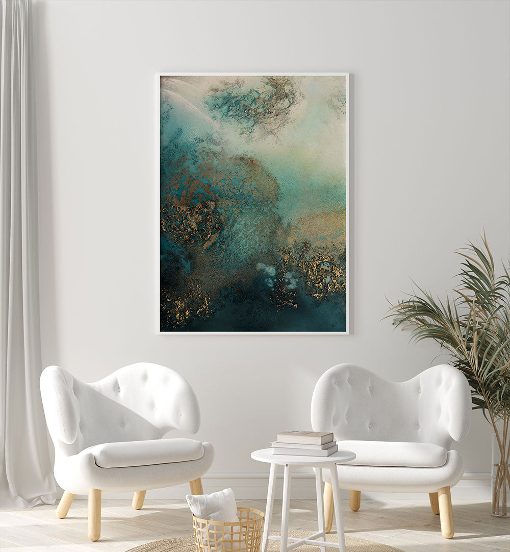 Transform your space with the ABSTRACT REEF SHIMMER, a captivating piece of ABSTRACT PAINTINGS showcasing vibrant colors.