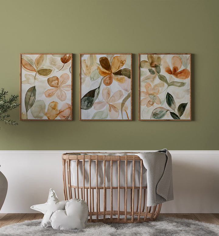 EARTHY NEUTRALS , SET OF 3 PAINTINGS