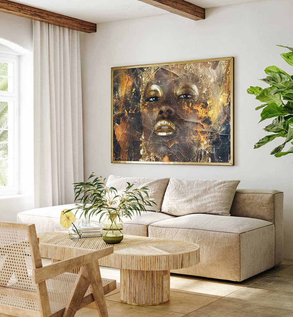 WOMAN ART ILLUSTRATION IV , AFRICAN ART PAINTINGS