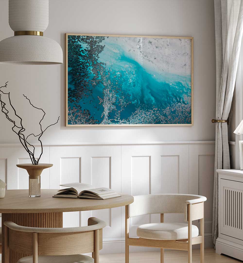 Stunning TURQUOISE WATERS, ABSTRACT PAINTINGS elevate modern spaces with bold, serene hues and captivating brushstrokes.