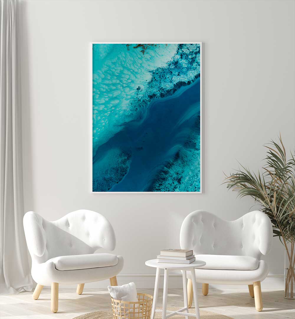 Brighten your space with SALT WATER PASSAGE II, ABSTRACT PAINTINGS, featuring striking colors and fluid forms.