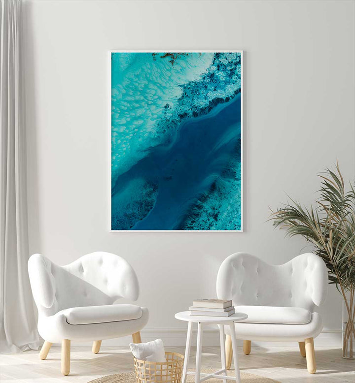 Brighten your space with SALT WATER PASSAGE II, ABSTRACT PAINTINGS, featuring striking colors and fluid forms.