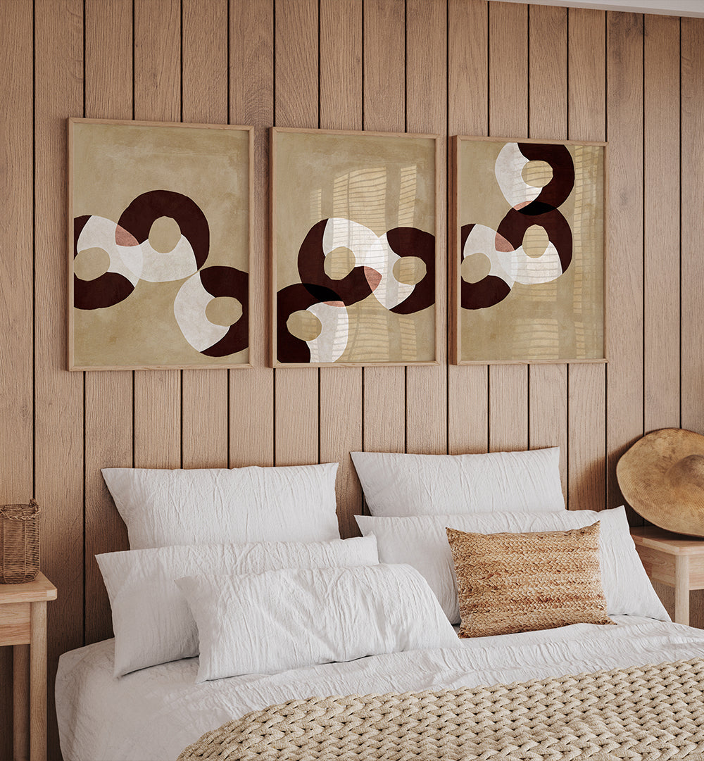 AURUM ORBIT , SET OF 3 PAINTINGS
