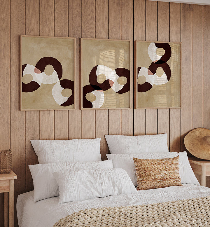 AURUM ORBIT , SET OF 3 PAINTINGS