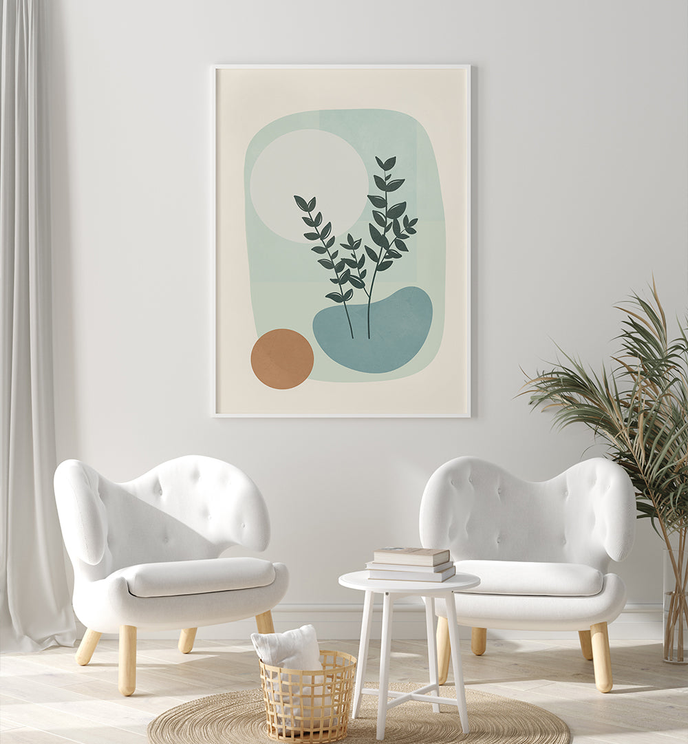 AZZURRO SHAPES III , BOHO ART PAINTINGS