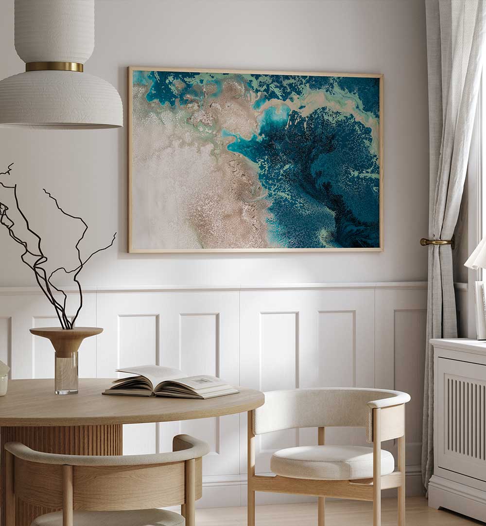 Transform your space with GREAT TEAL SEAS, ABSTRACT PAINTINGS, featuring vibrant teal hues and stunning textures.