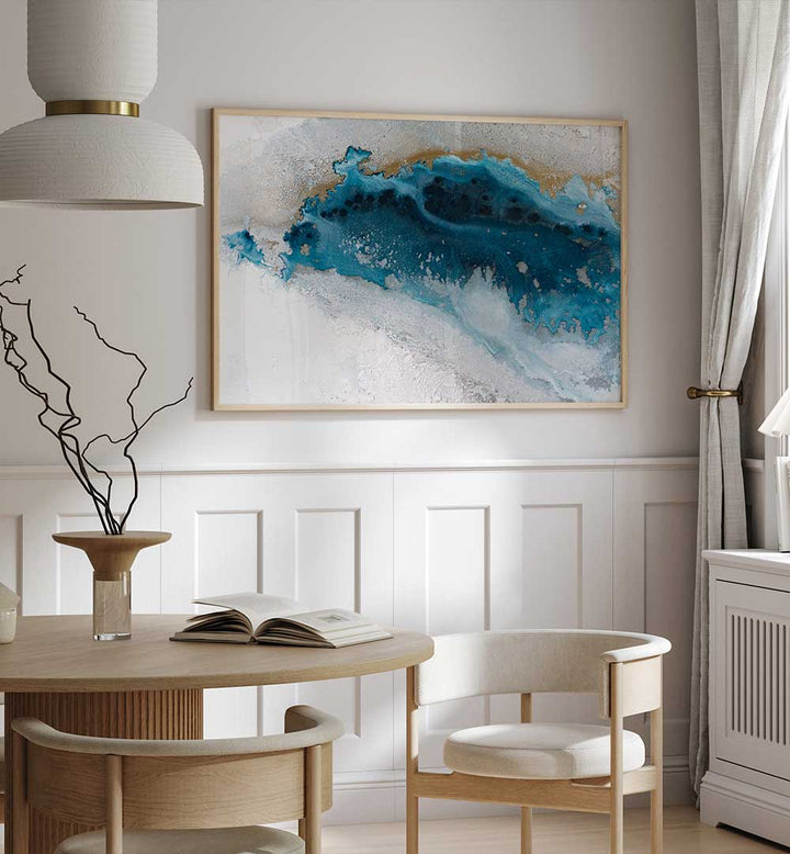 Stunning COASTAL ROYAL GLOW, ABSTRACT PAINTINGS brighten modern interiors with vibrant colors and emotional depth.