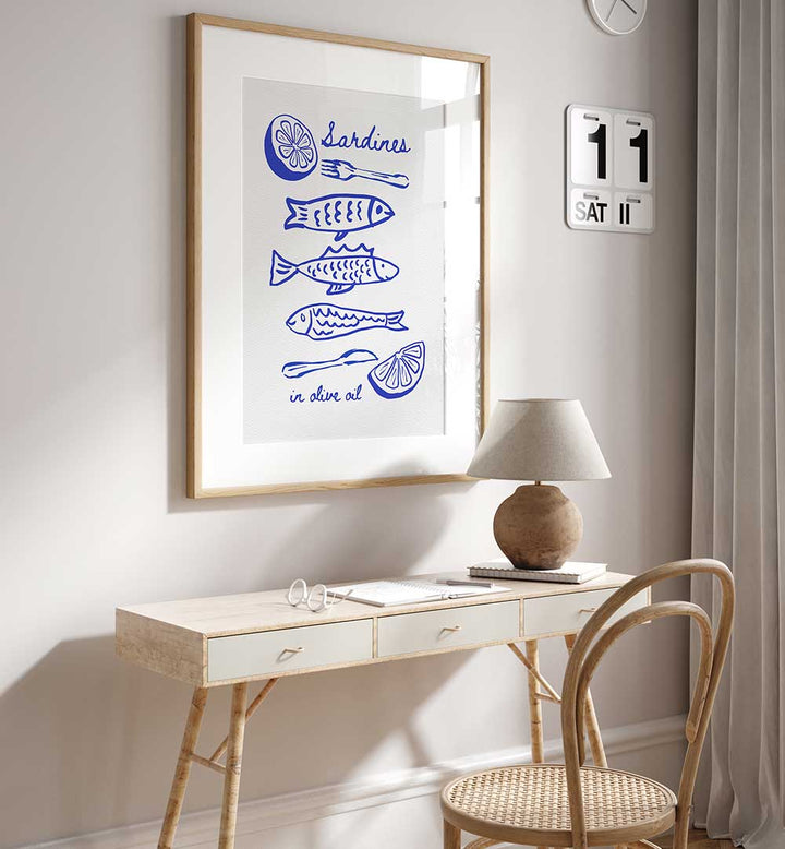 SARDINES IN OLIVE OIL BLUE , BAR & CAFE ART