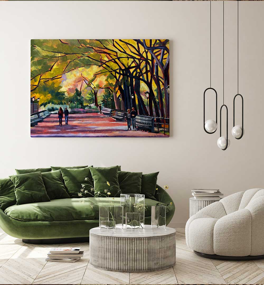 MALL AT CENTRAL PARK , LANDSCAPE PAINTINGS