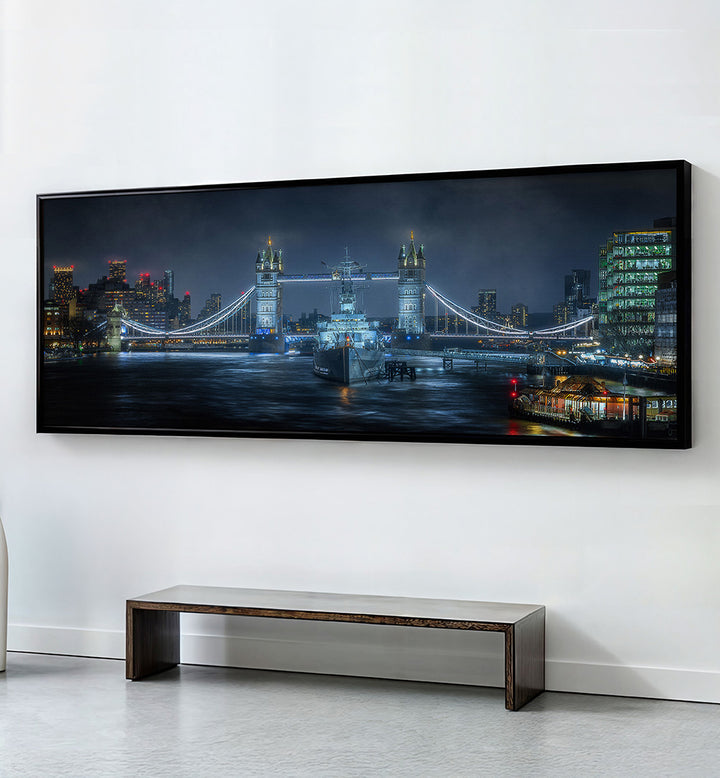 TOWER BRIDGE & HMS BELFAST , PANORAMIC ART