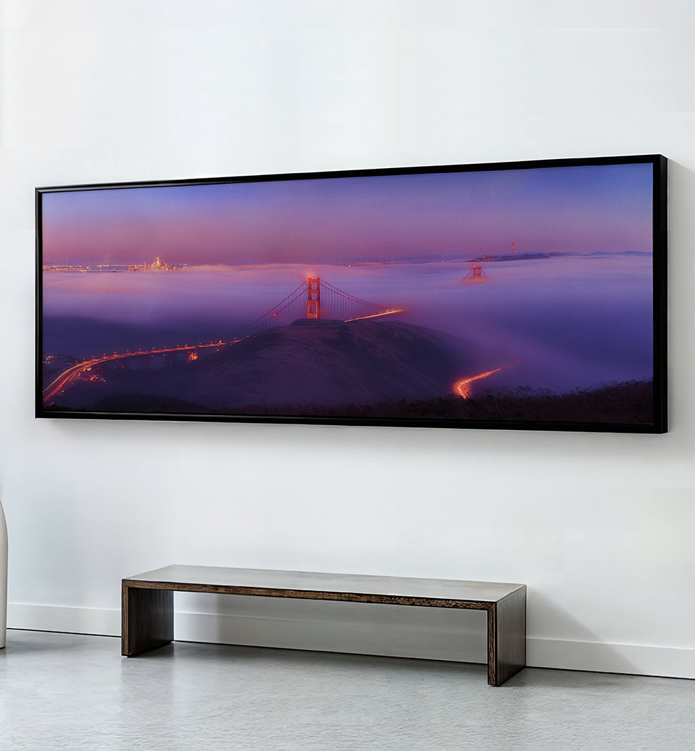 FOGGY SUNSET , PANORAMIC ART
