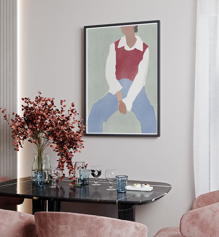 ABSTRACT FIGURE IN CASUAL ATTIRE , FASHION POSTERS