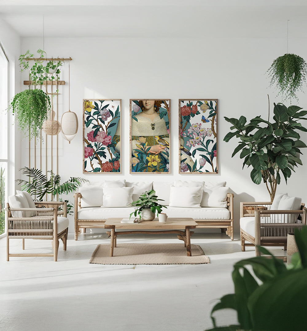 PAINTED THROUGH TIME , SET OF 3 PAINTINGS