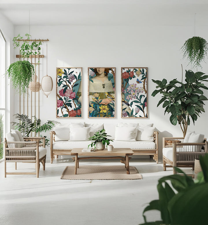 PAINTED THROUGH TIME , SET OF 3 PAINTINGS